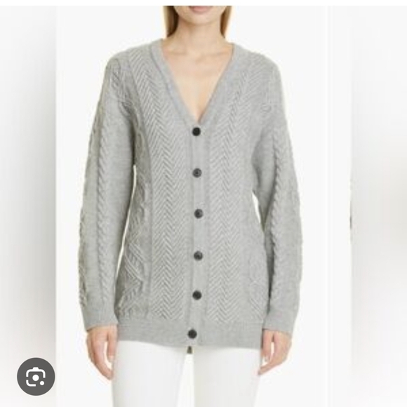 Theory Wool  V-Neck Button Cardigan Size Medium In Excellent Condition - Picture 2 of 8